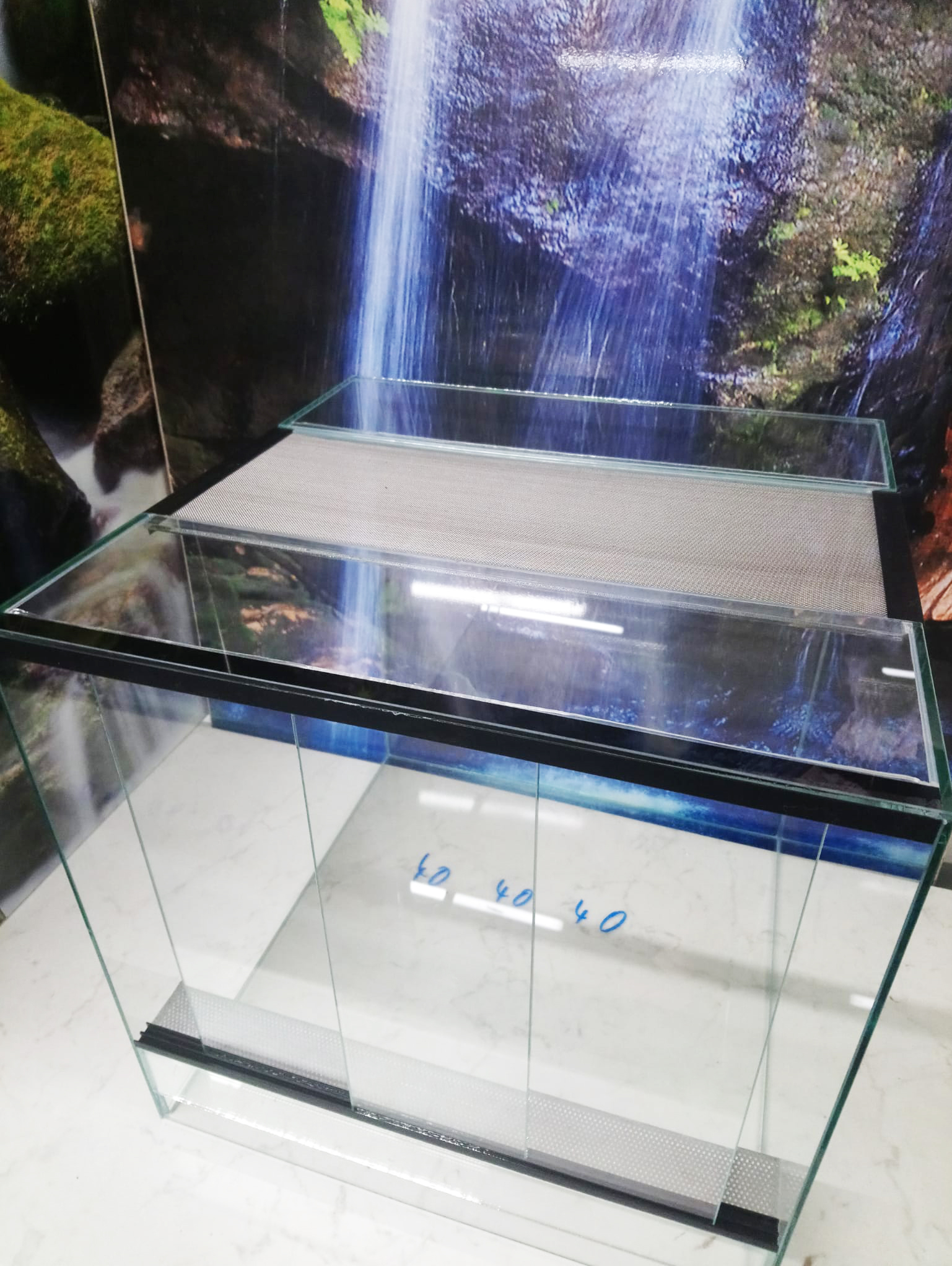 Glasterrarium 40 x 40 x 40 cm (BxTxH) mit Schiebetür