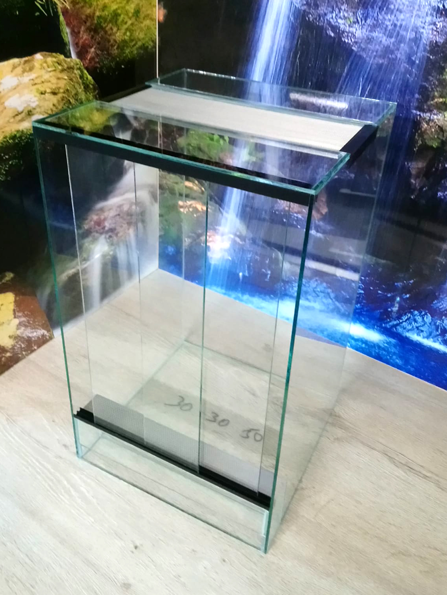 Glasterrarium 30 x 30 x 50 cm (BxTxH) mit Schiebetür